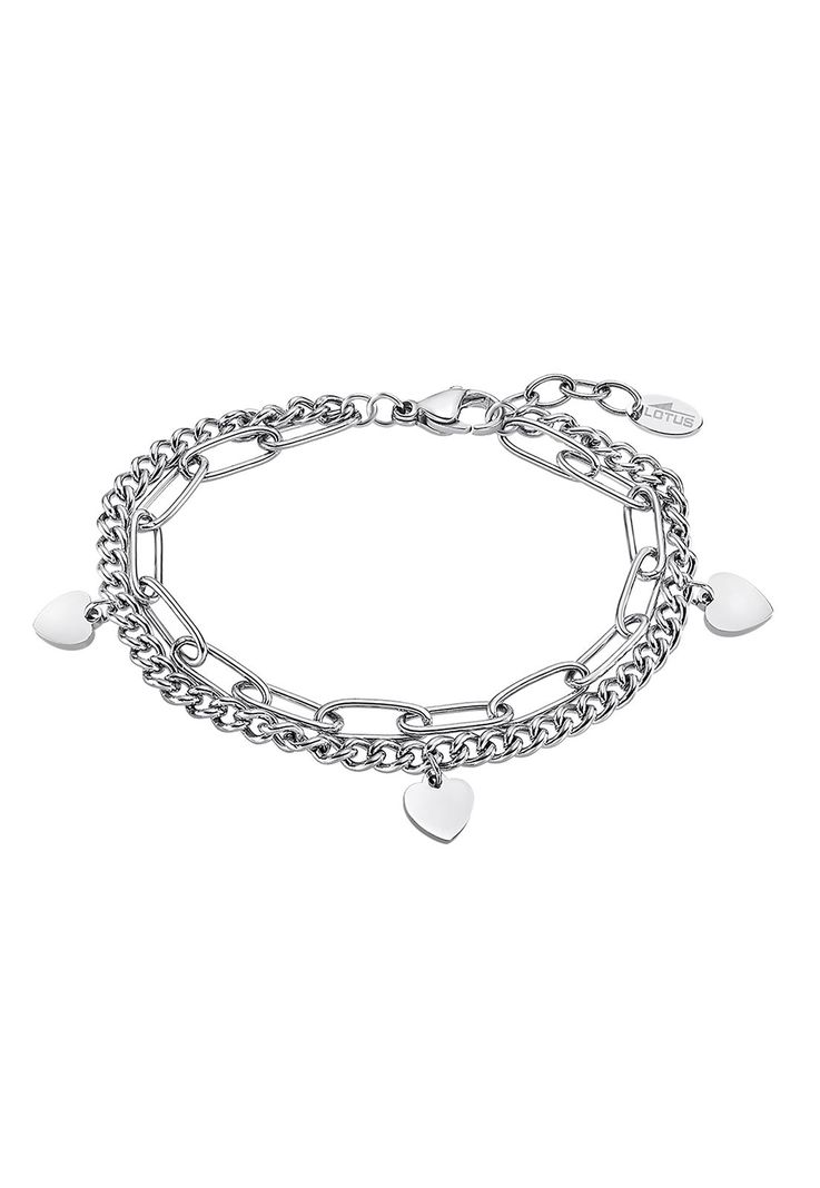 Pulsera Ls2314-2/1 Lotus Style Mujer Womans Heart Plateado Metalico