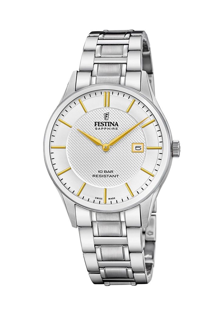Reloj F20067/2 Festina Swiss Plata Hombre Acero Clasico