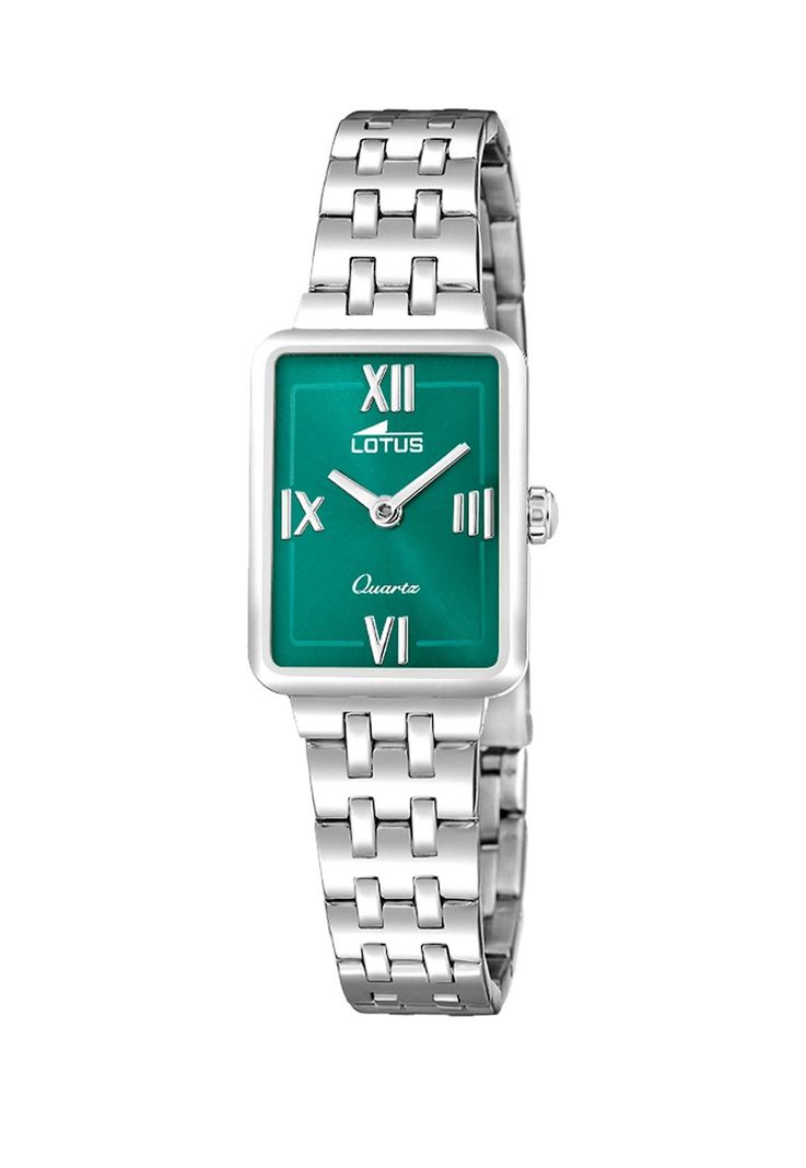 Reloj 19032/4 Lotus Verde Mujer Old Money Plateado