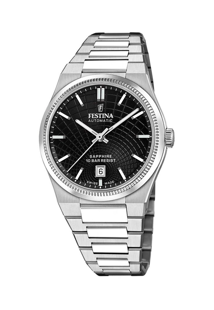 Reloj F20083/4 Festina Swiss Negro Hombre Automatico Plateado Metalico
