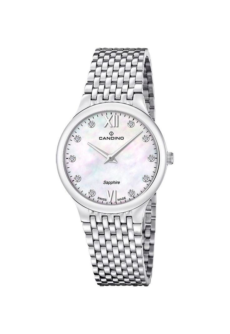 Reloj C4787/1 Candino Swiss Blanco Mujer Candino 1947 Plateado Metalico