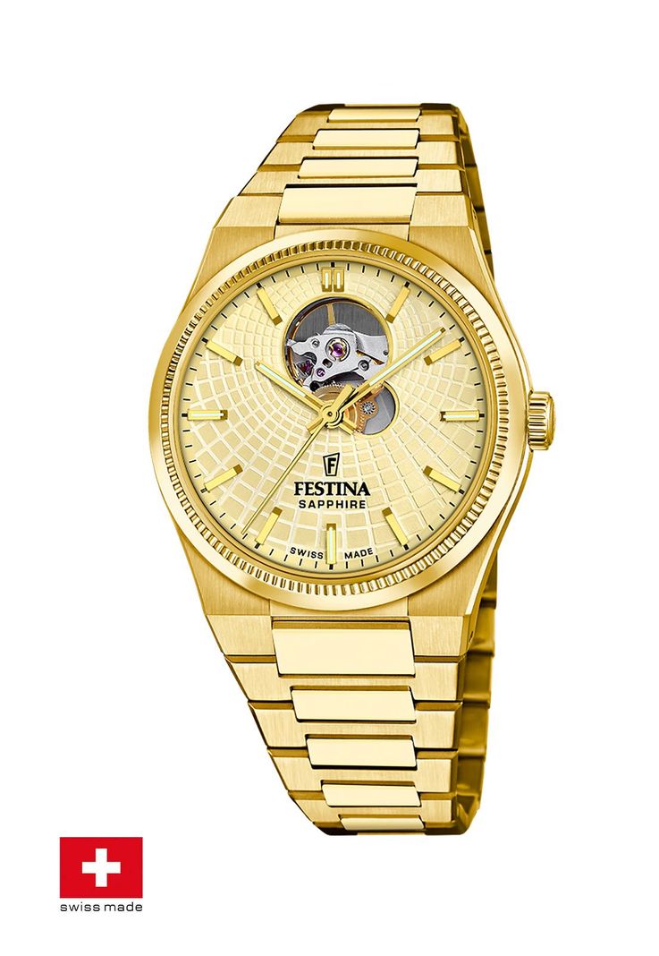 Reloj F20062/2 Festina Swiss Dorado Hombre Automático-1