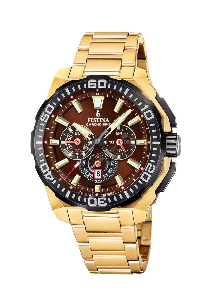 Reloj F20727/3 Festina Marron Hombre Chrono Bike Dorado
