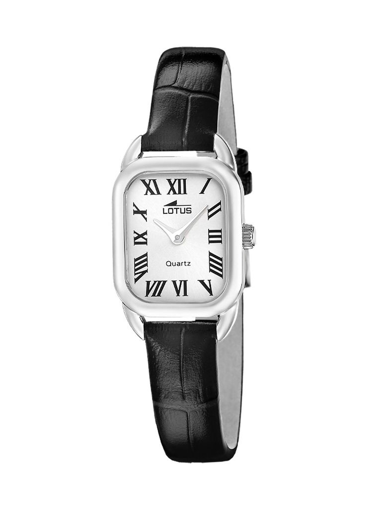 Reloj 19040/1 Lotus Plateado Mujer Old Money Negro