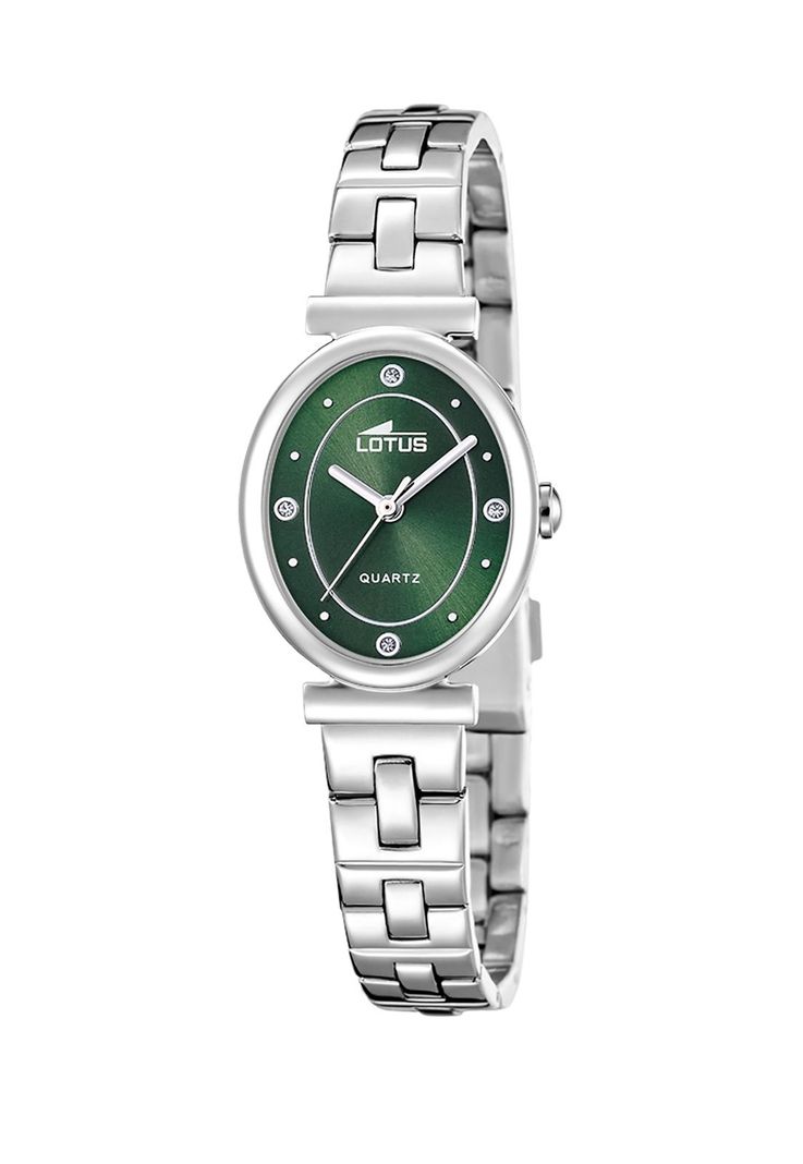 Reloj 19016/3 Lotus Verde Mujer Old Money Plateado