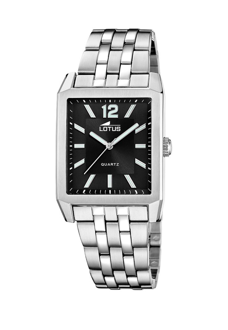 Reloj 18983/4 Lotus Negro Hombre Crono Deportivo Plateado Metalico