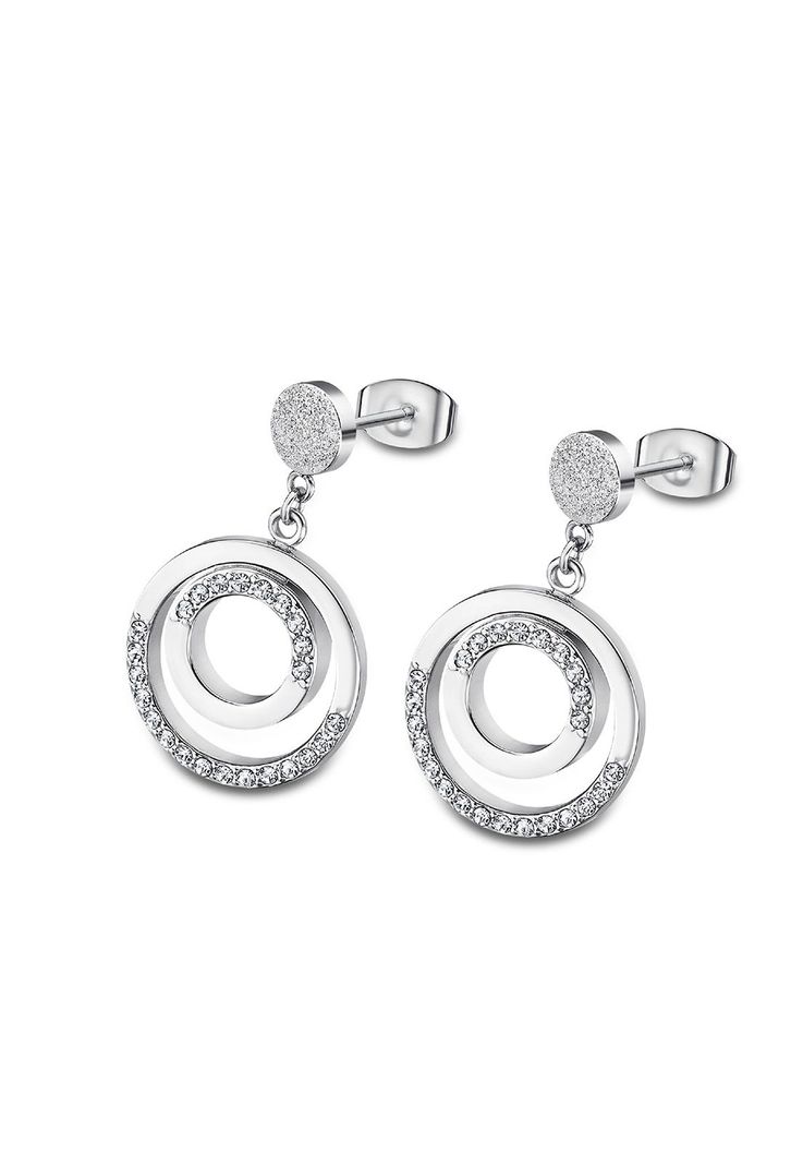 Aros Ls2180-4/1 Lotus Style Mujer Urban Woman Plateado Metalico