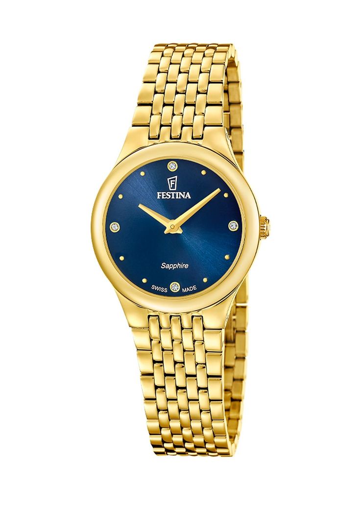 Reloj F20098/3 Festina Swiss Azul Mujer Grace Dorado