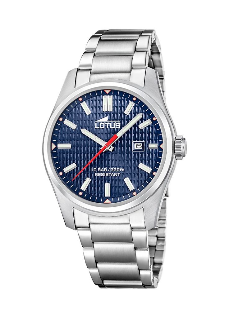 Reloj 19060/4 Lotus Azul Hombre Acero Clasico Plateado