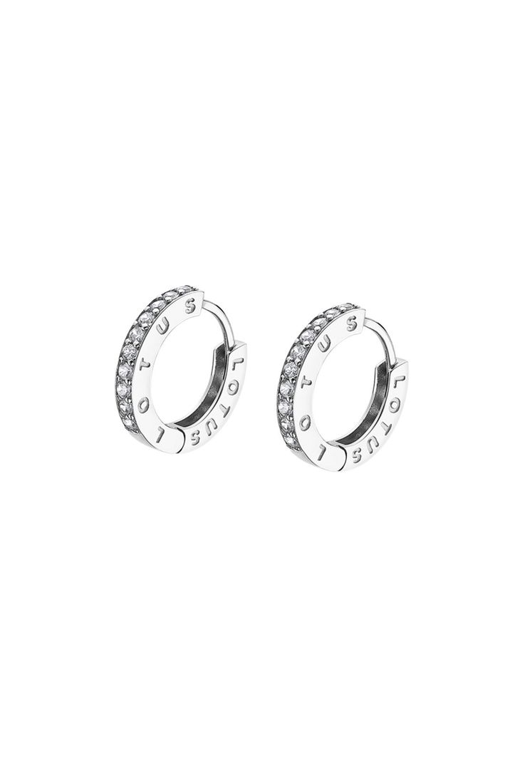 Aros Lp1887-4/1 Lotus Silver Mujer Hoops Plateado Metalico