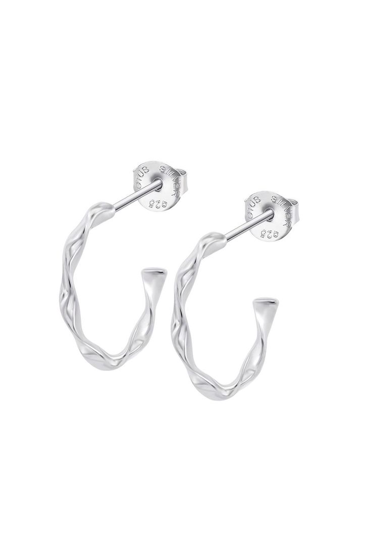 Aros Lp3781-4/1 Lotus Silver Mujer Hoops Plateado Metalico
