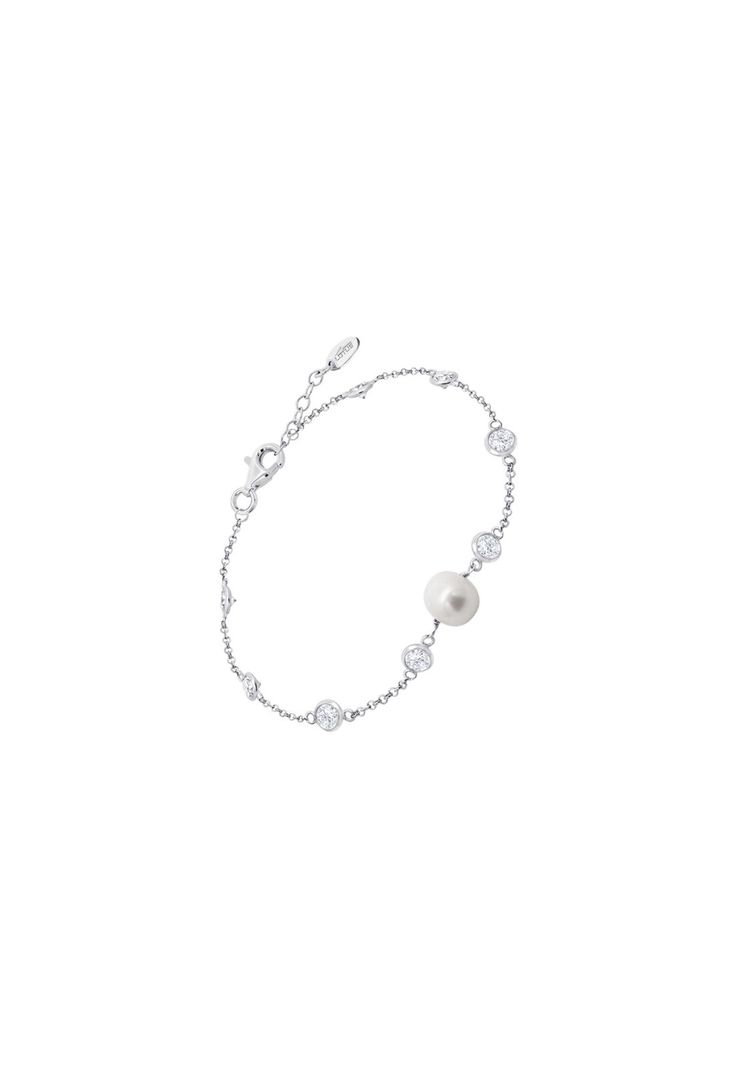 Pulsera Lp3922-2/1 Lotus Silver Plateado Mujer Pearls L
