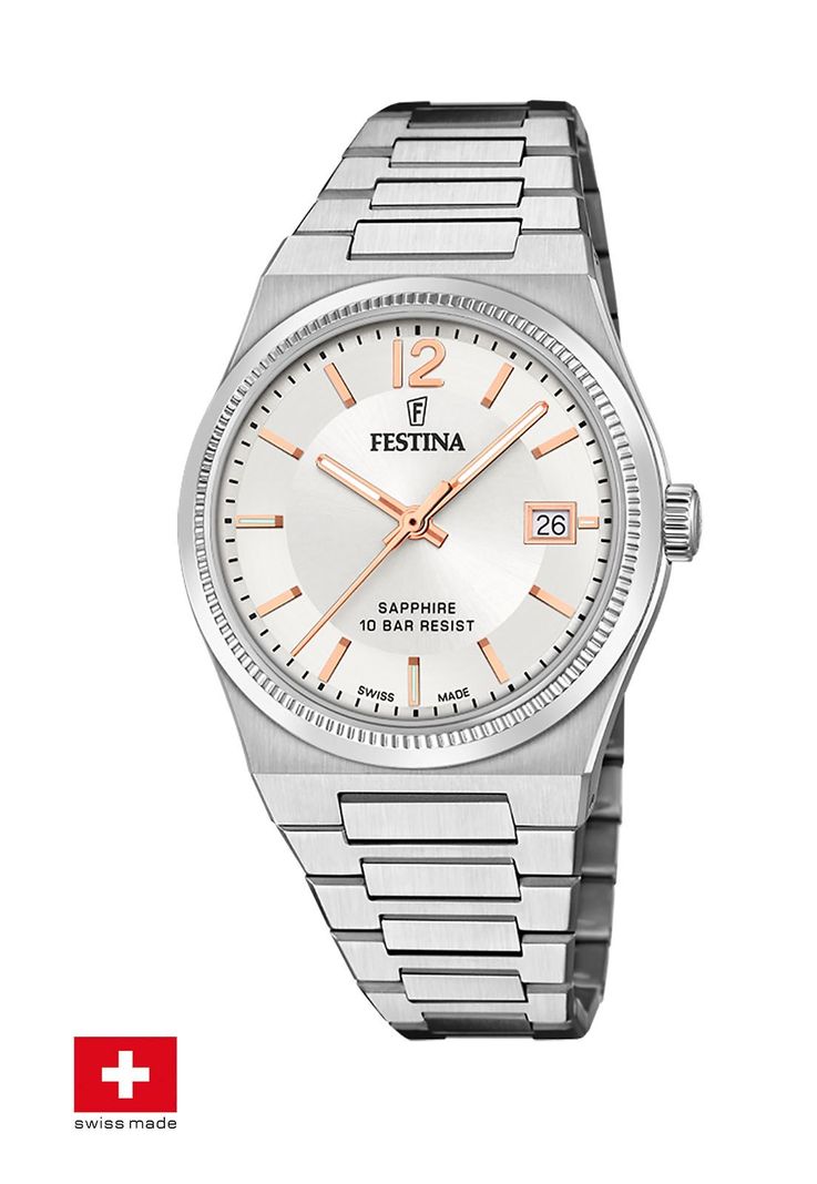 Reloj F20035/2 Festina Swiss Plateado Mujer My Swiss Time-1