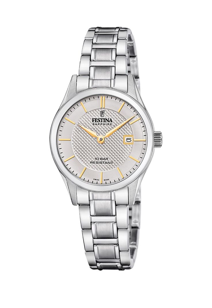 Reloj F20068/4 Festina Swiss Gris Mujer Acero Clasico