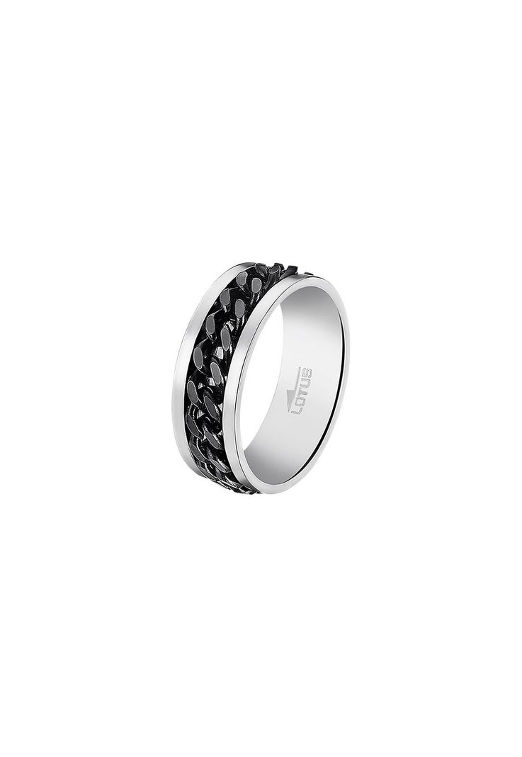 Anillo LS2394-3/224 Lotus Style Hombre Dark Style Plateado Metalico