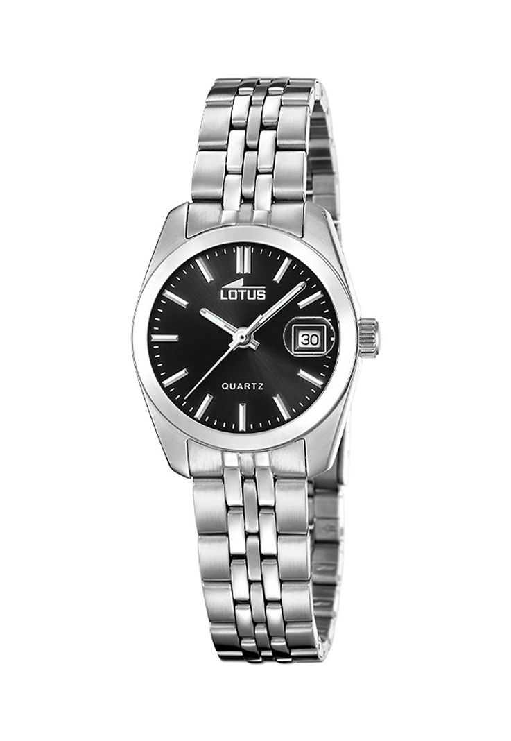 Reloj 18992/6 Lotus Negro Mujer The Ambassadors Collections Plateado Metalico