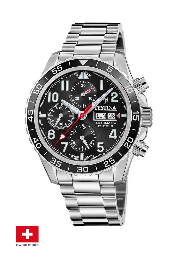 Reloj F20055/4 Festina Swiss Negro Hombre Automático-1