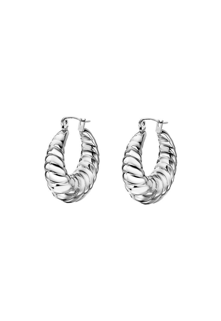 Aros Ls2345-4/1 Lotus Style Mujer Urban Woman Plateado Metalico
