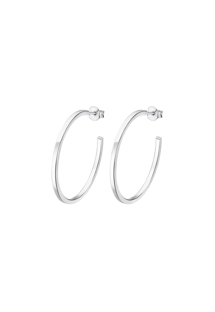 Aros LP3203-4/3 Lotus Silver Mujer Hoops-0