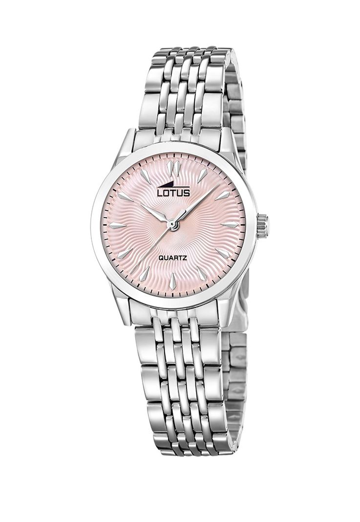 Reloj 19058/2 Lotus Rosa Mujer Acero Clasico Plateado