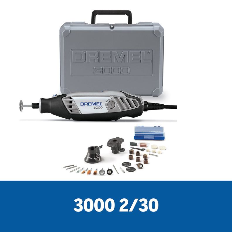 Dremel 3000 Herramienta Multiproposito Con 2 Adaptadores y 30 Accesorios + Maletin
