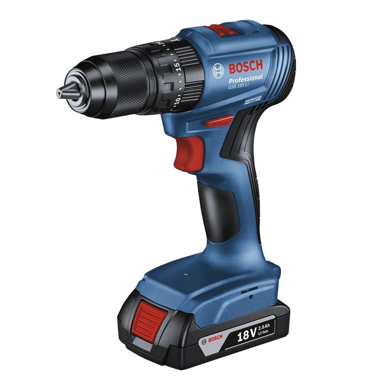 Taladro atornillador percutor 50 Nm + 2 Batería 18V 2Ah Bosch GSB185-LI-1