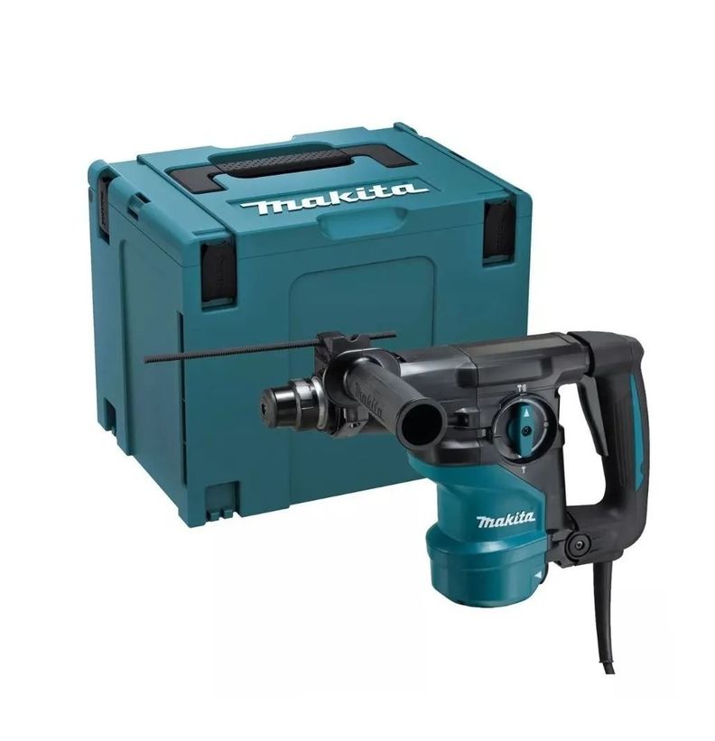 Martillo rotativo de 850 W, 30 mm, SDS PLUS, Makita HR3001CJ-0