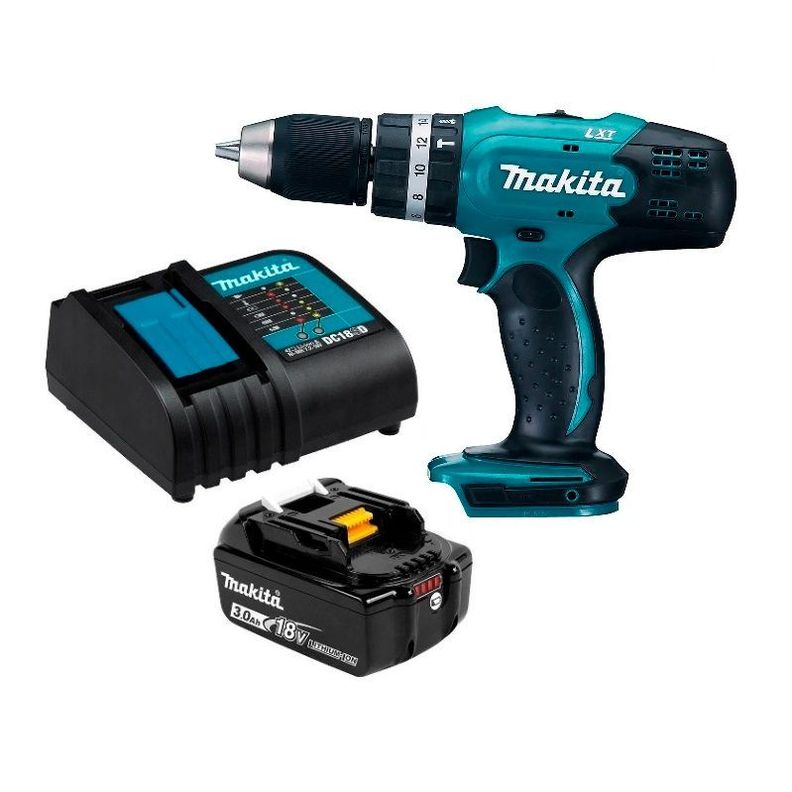 Taladro Atornillador Percutor 42 Nm 18v Makita DHP453 (3 Ah)-0