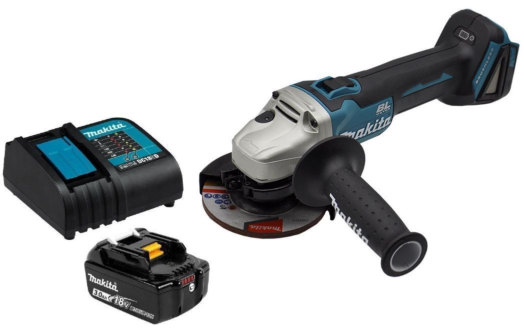 Esmeril Angular 115mm 4-12 Inalámbrico 18v Makita Dga454 (3Ah)-0