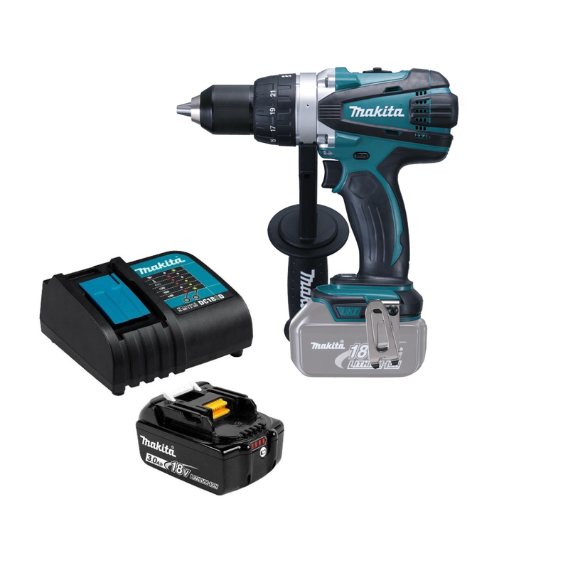 Taladro Atornillador 91 Nm Inalámbrico 18v Makita DDF458 (3 Ah)-0