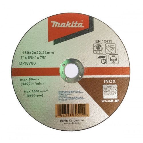 Disco Abrasivo Corte Acero Inox 180x2x22,23mm WA36R MAKITA D-18786-0