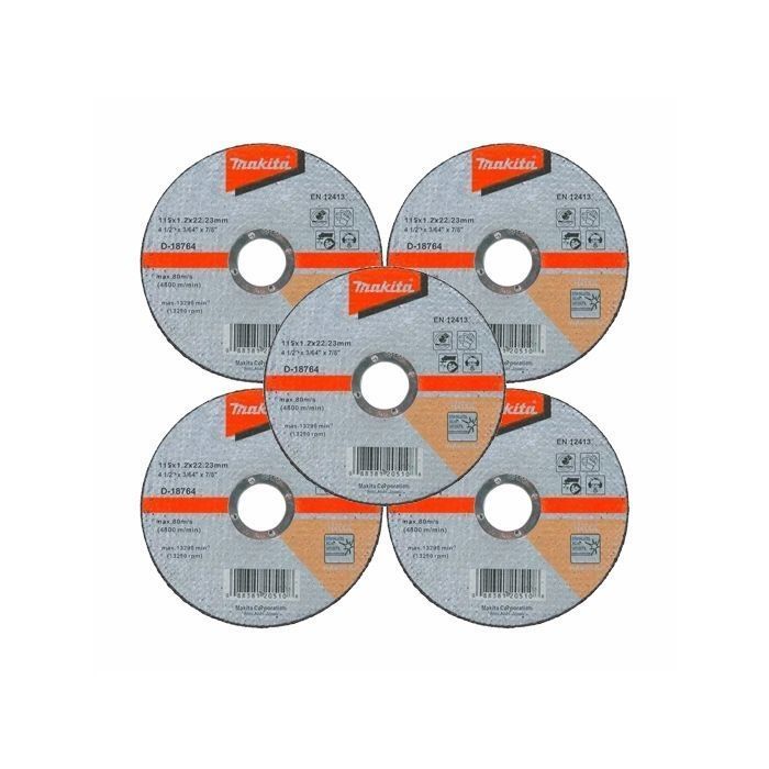 Disco Abrasivo Corte Acero INOX 115x,12x22,23mm WA60T MAKITA D-18764-0