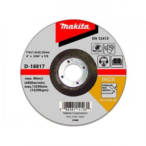 Disco Abrasivo Corte Acero INOX 115X1,2X22,23mm WA60T-BF MAKITA D-18817-0