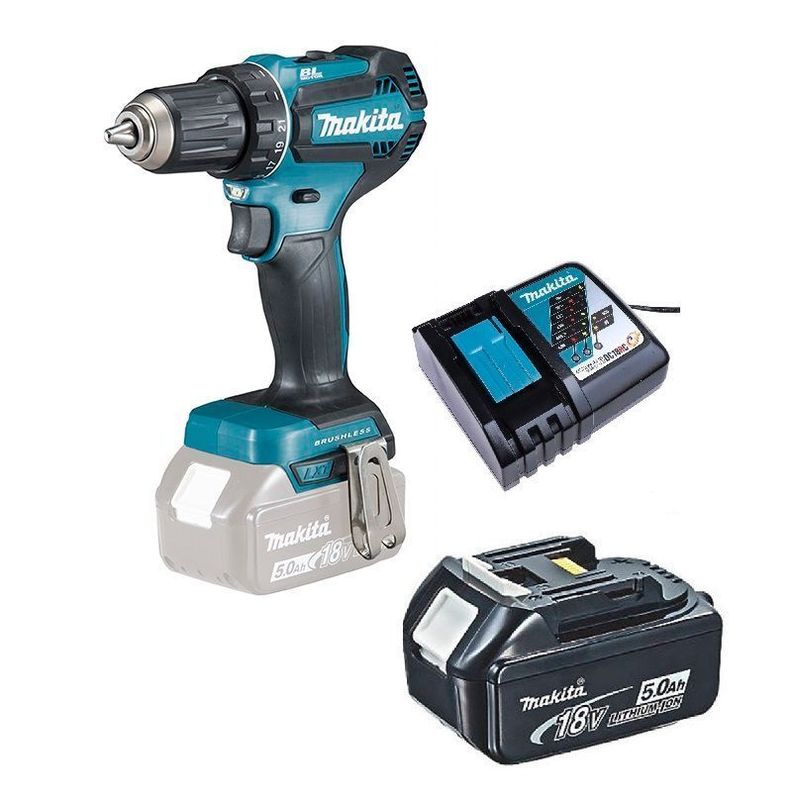 Taladro Atornillador 18v Brushless 50 Nm Makita DDF485 (5 Ah)