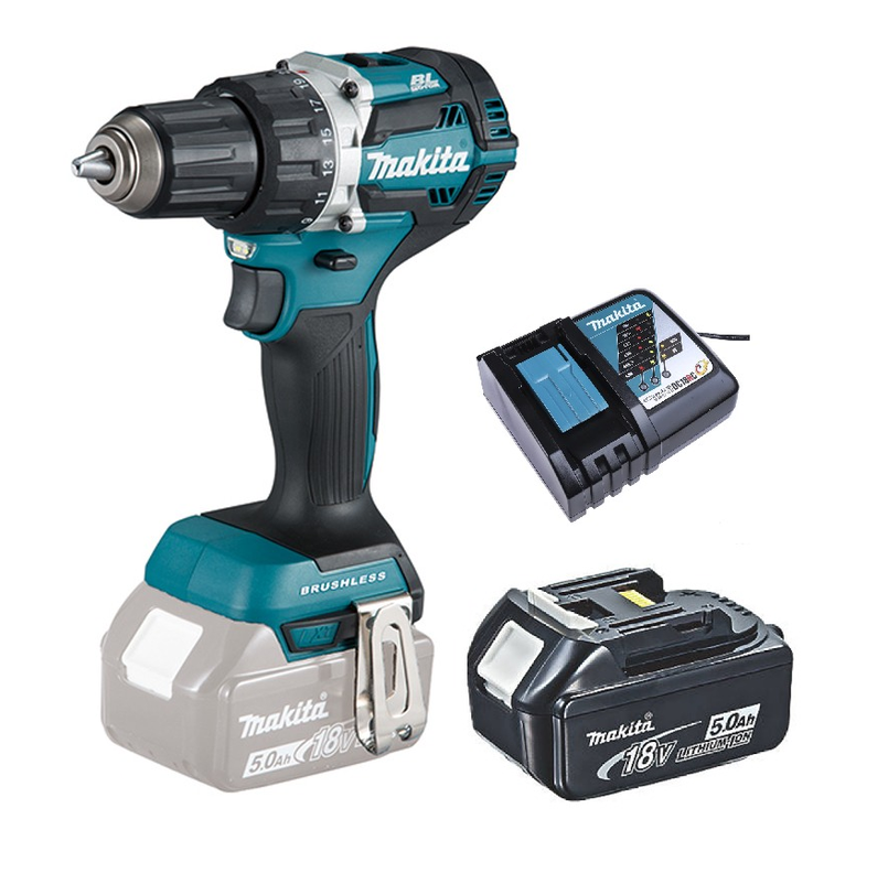 Taladro Atornillador 18v Brushless 54 Nm Makita DDF484 (5 Ah)-0