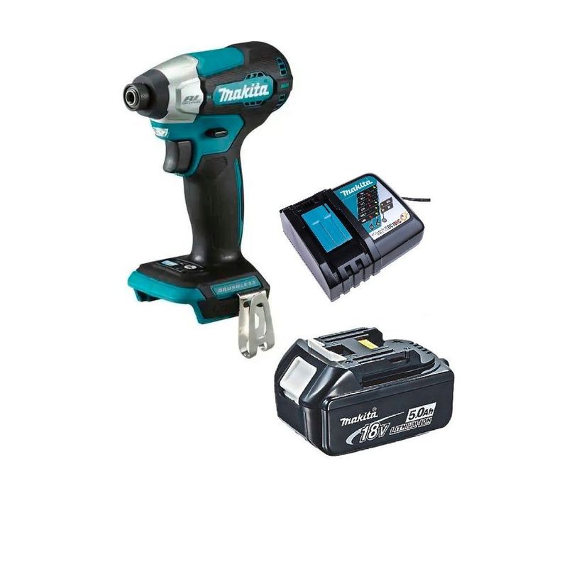 Atornillador De Impacto 140 Nm 18v Bl 5 Ah Makita Dtd157 Verde