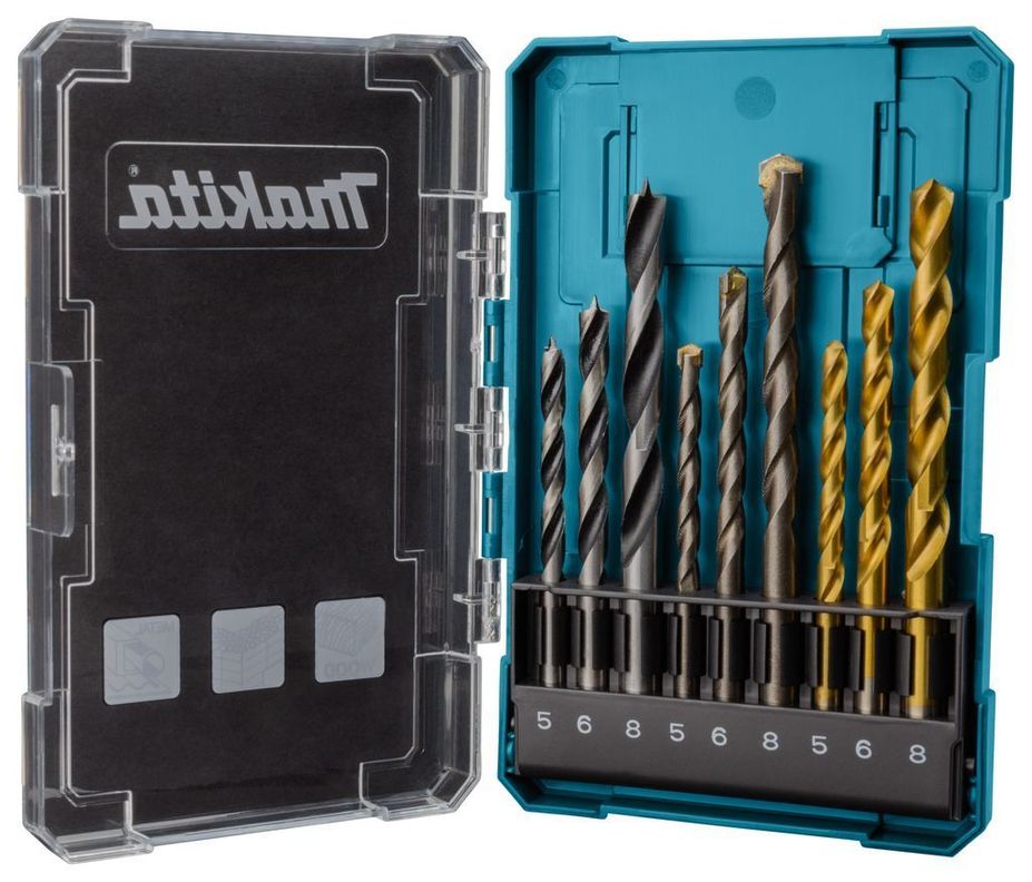 Set brocas para metal, madera y concreto 9 pzs Makita D-71962-1