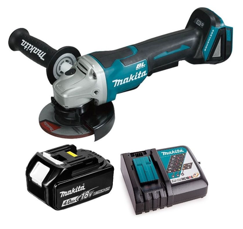 Esmeril Angular 4-1/2'' 18 Volt + Batería 4 Ah Makita Dga455-0