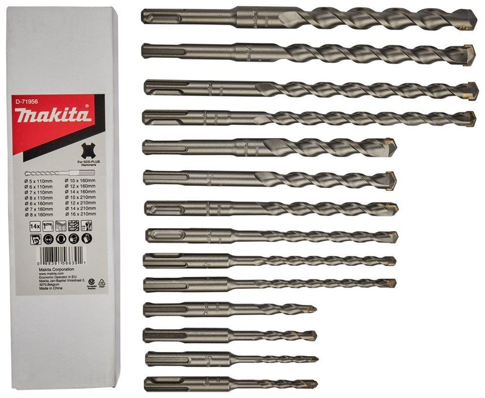Set Brocas SDS PLUS 14 Piezas Makita D-71956-1