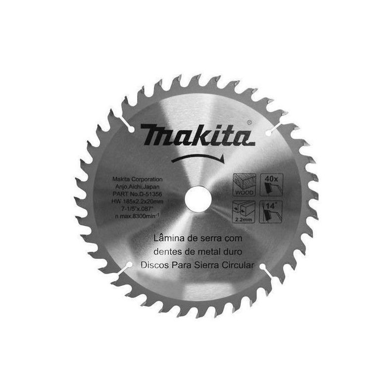 Disco Sierra Circular 7-1/4 40 D Makita D-51356-0