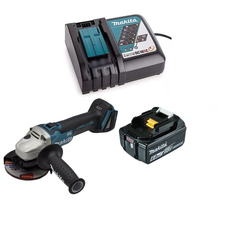 Esmeril Angular 4-12 Inalámbrico 18v Makita DGA455 6 Ah-0