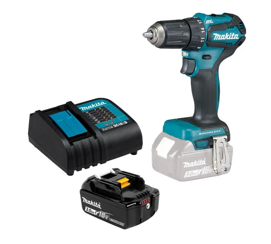 Taladro Atornillador 18v Brushless 40 Nm Makita DDF483 (3 Ah)-0