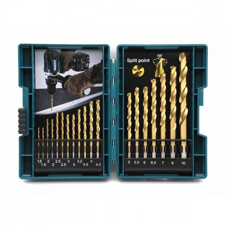 Set De Brocas Metal Makita B-67795 Hss-tin 19 Piezas-1