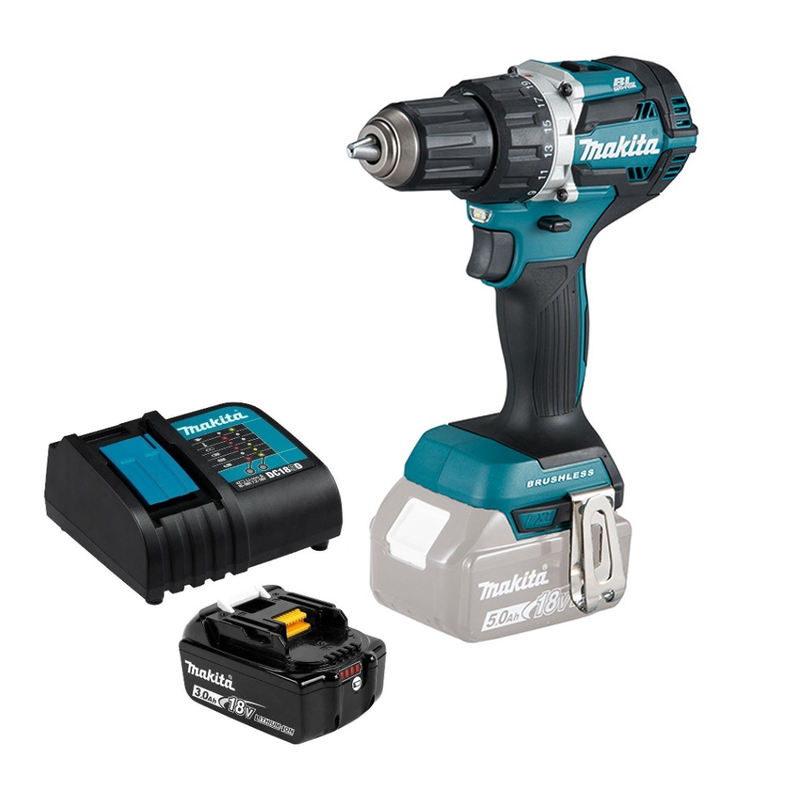 Taladro Atornillador 18v Brushless 54 Nm Makita DDF484 ( 3 Ah)-0