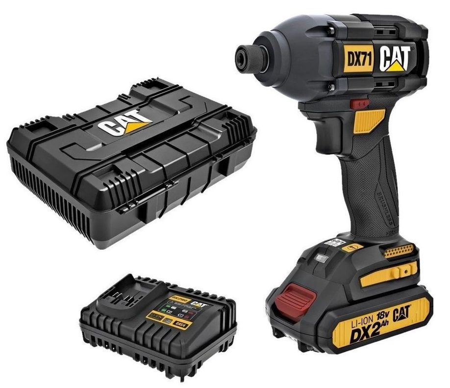 Atornillador de Impacto 3 Vel. 1/4 hexagonal. 18V. LI/ION + 2 Bat. + Cargador CAT DX71-0