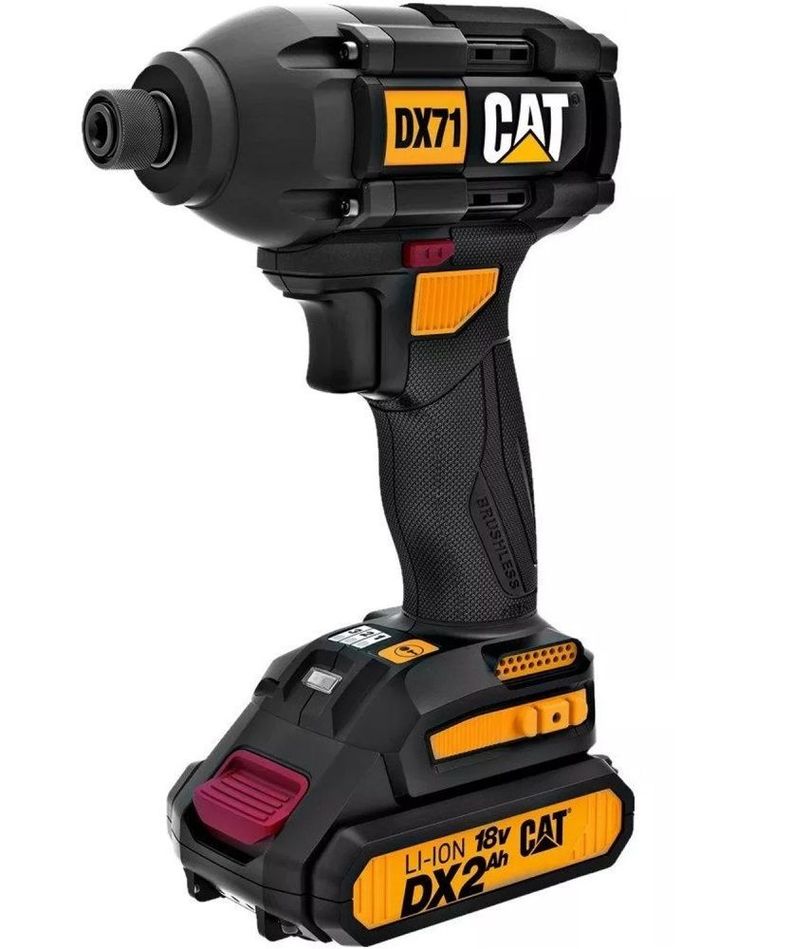 Atornillador de Impacto 3 Vel. 1/4 hexagonal. 18V. LI/ION + 2 Bat. + Cargador CAT DX71-1