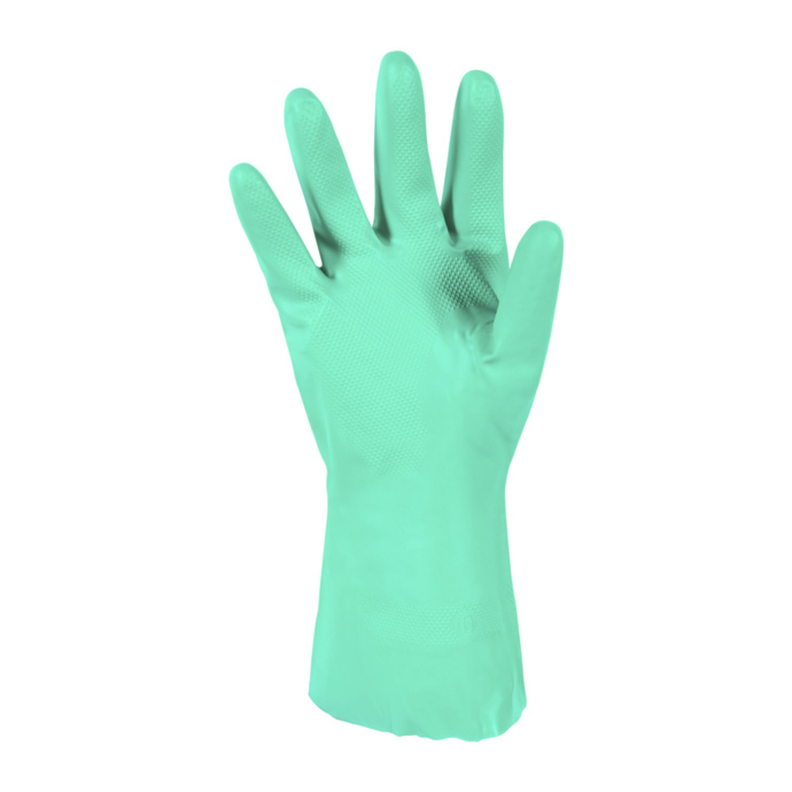 GUANTE NITRILO FLOCADO VERDE - PACK 10 PARES-1