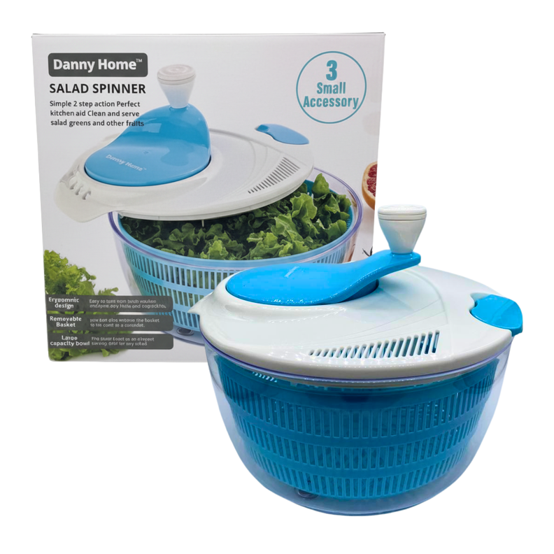 Centrifugador Secadora De Lechuga Escurridor De Verduras Premium Azul