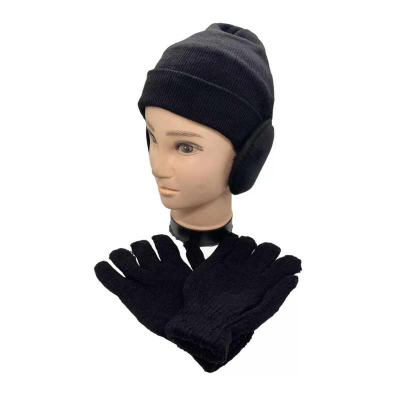 Gorro Beanie ,Guantes De Lana , y Orejera Polar  Para Jovenes y Adultos Unisex-0