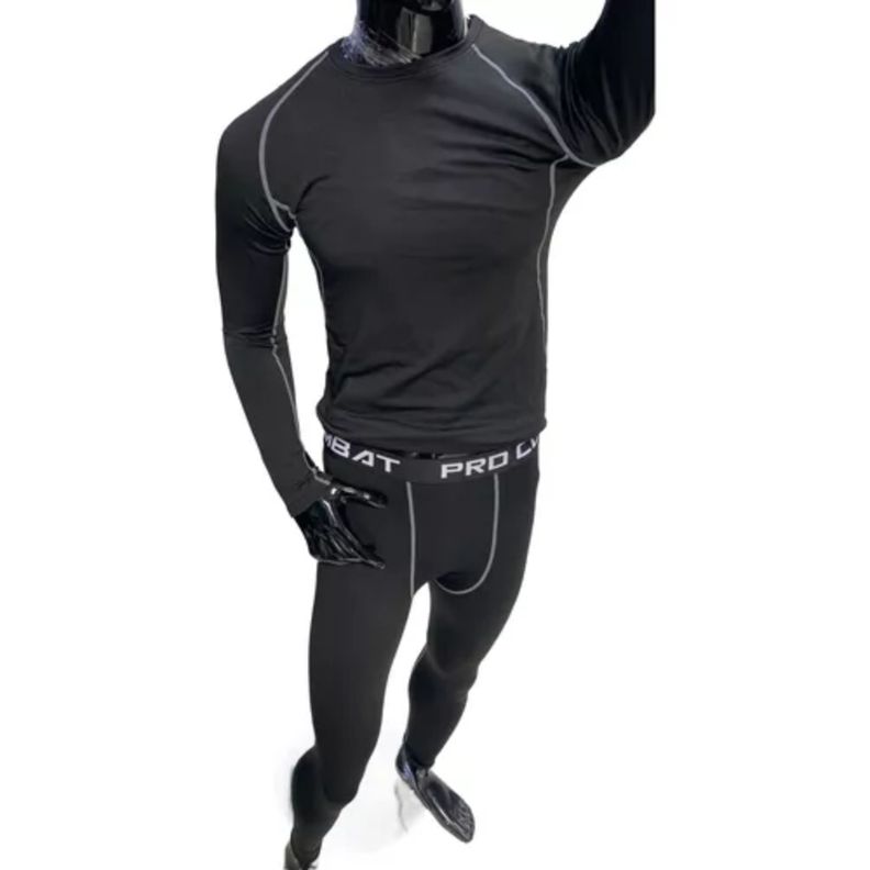 Primera Capa  Camiseta y Calza Deportiva  Hombre Invierno Termico-1